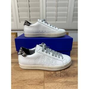 P448 John Sneakers Cheetah Accent Leather Upper Size 36 EU 6/6.5 US NIB Italian
